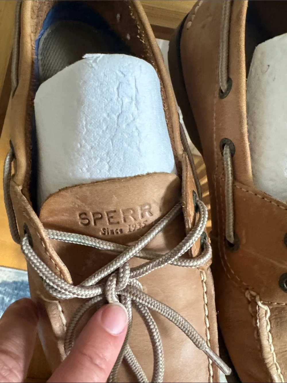 Sperry Brown Leather Moc Toe Boat Shoes